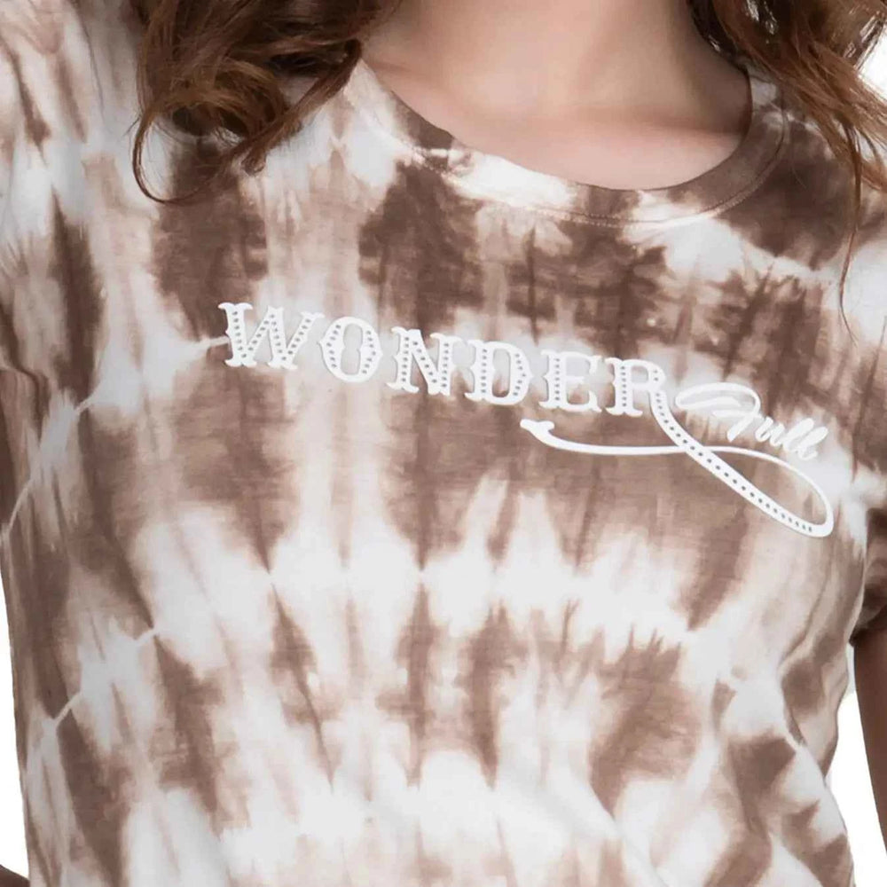 Astron – Tie-Dye Round Neck Cotton T-Shirt for Women