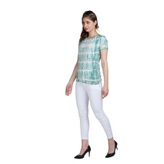 Astron Tie-Dye Cotton T-Shirt for Women - Stylish Round Neck Design - ASTRON