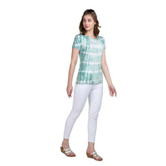 Astron – Tie-Dye Round Neck Cotton T-Shirt for Women
