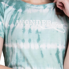 Astron – Tie-Dye Round Neck Cotton T-Shirt for Women