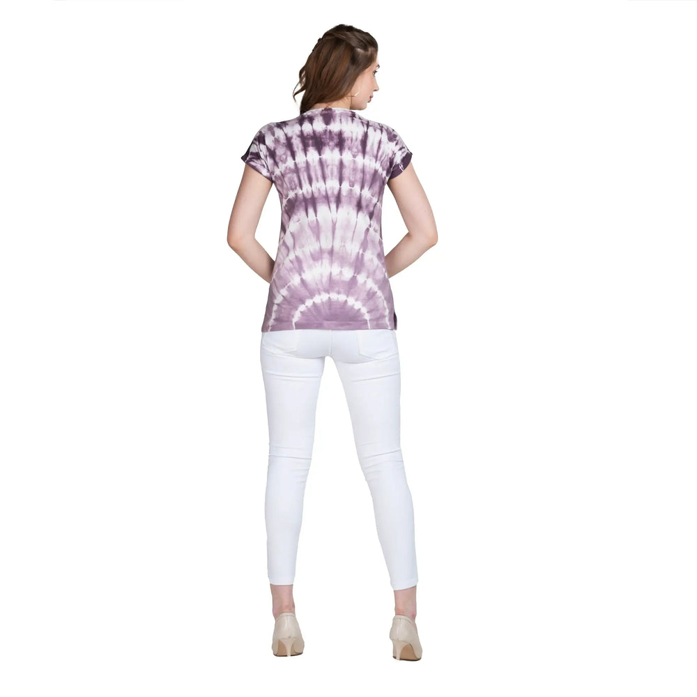 Astron Tie-Dye Cotton T-Shirt for Women - Stylish Round Neck Design - ASTRON