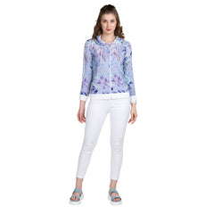 Floral Print Women's Full Sleeve Zip-through Hoodie