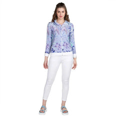 Floral Print Women's Full Sleeve Zip-through Hoodie