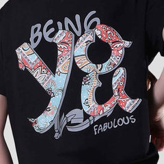 Printed Ladies T-shirt Black Color