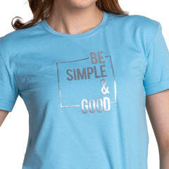 Astron – Round Neck Half Sleeves Cotton T-Shirt for Women