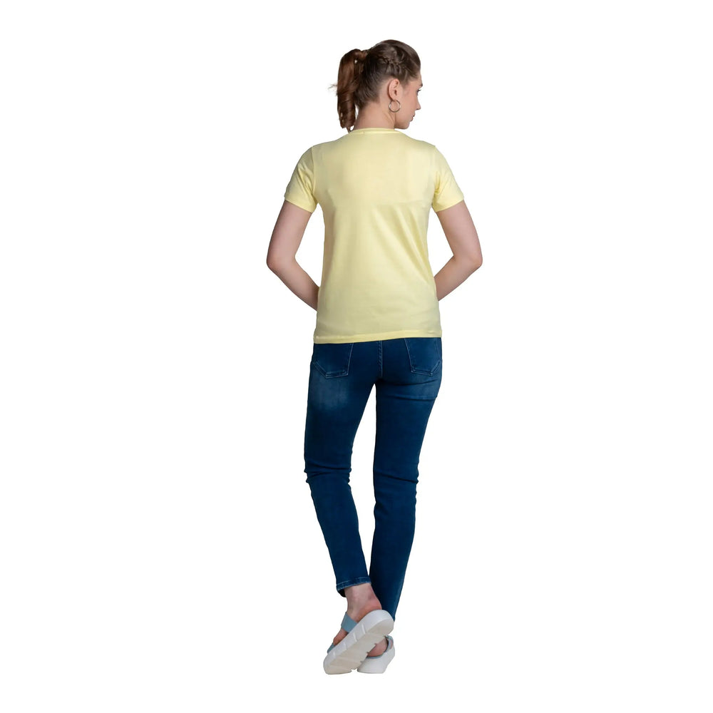 Astron Pista Green Cotton T-Shirt for Women - Half Sleeves Design - ASTRON