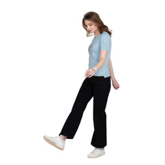 Astron – Designer Printed Round Neck Half Sleeves Cotton T-Shirt for Women