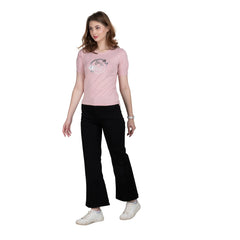 Astron Designer Printed Cotton T-Shirt for Women – Round Neck Half Sleeves - ASTRON