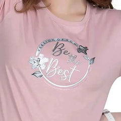 Astron – Designer Printed Round Neck Half Sleeves Cotton T-Shirt for Women