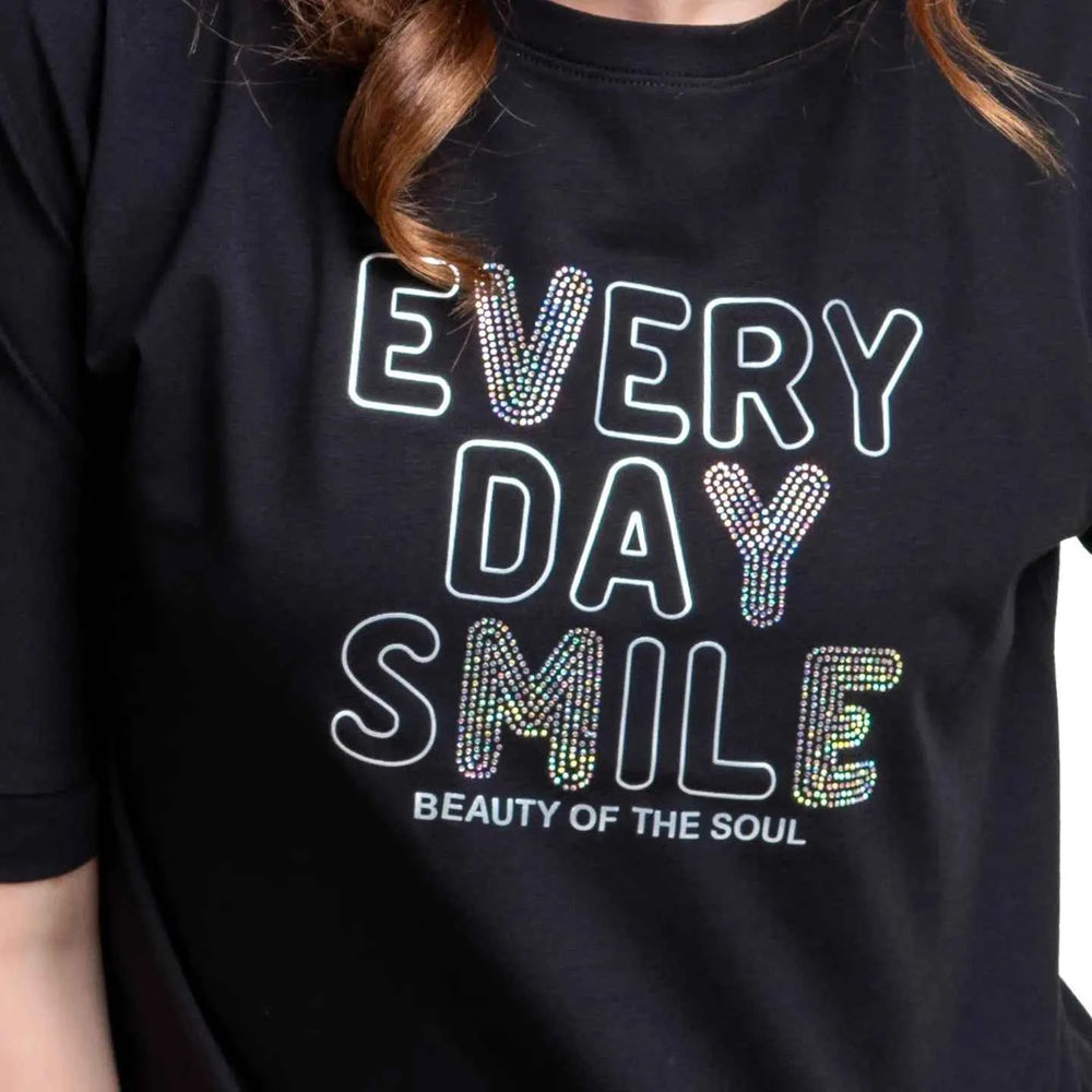 Astron – Boat Neck Printed Cotton T-Shirt for Women
