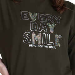 Astron – Boat Neck Printed Cotton T-Shirt for Women