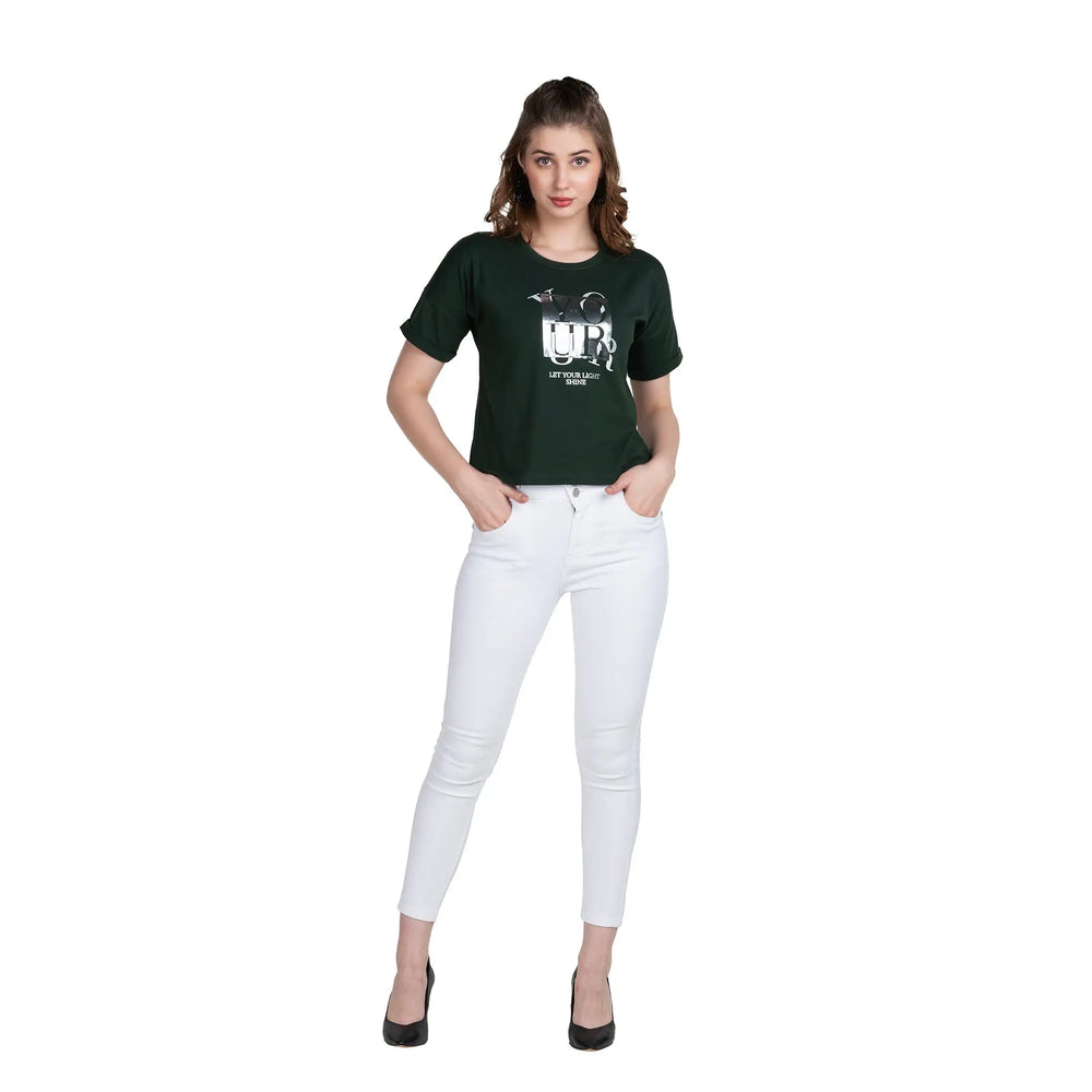 Astron Women's Cotton T-Shirt with Magyar Sleeves - ASTRON