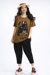 Women’s Oversized Graphic Hip-Length T-Shirt - ASTRON