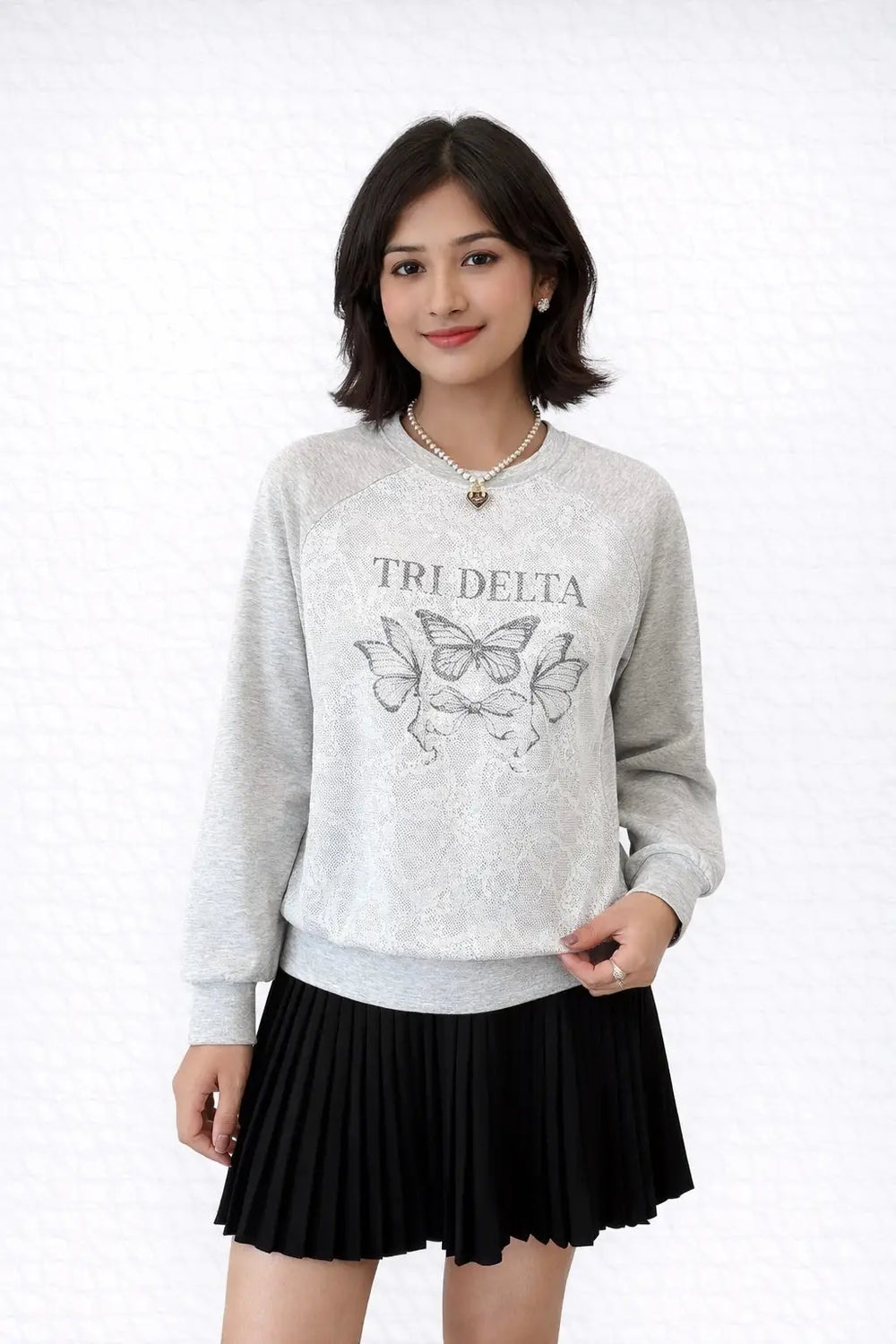 Women’s Printed Butterfly Lace Sweatshirt - ASTRON