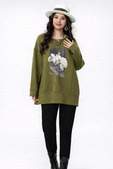 Women’s Longline Sweatshirt with Down-Shoulder Fit - ASTRON