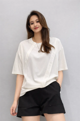 Women’s Oversized Asymmetric Panel Crop Top - ASTRON