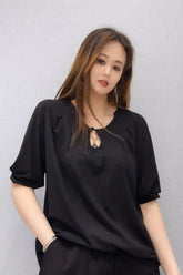 Women’s Keyhole Neck Elegant Top - ASTRON