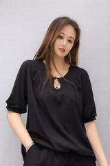 Women’s Keyhole Neck Elegant Top - ASTRON