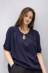 Women’s Keyhole Neck Elegant Blouse - ASTRON