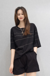Women’s Oversized Casual Tee with Stitch Detail