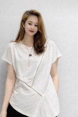 Women's Asymmetric Zip Detail Top - ASTRON