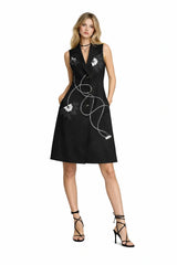 Women’s Sleeveless Embroidered Dress - ASTRON