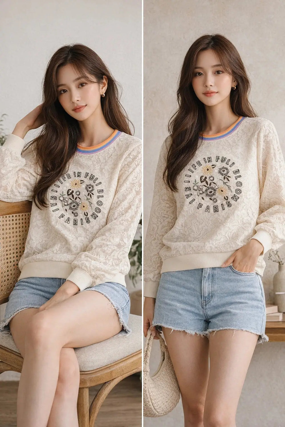 Women’s Lace Sweatshirt - ASTRON