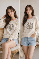 Women’s Lace Sweatshirt - ASTRON