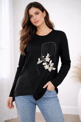 Women’s Embellished Floral Graphic Top