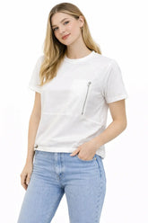 Women’s Box Fit Contrast Pocket Top with Zip Detail - ASTRON