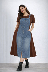Women’s Denim Front Panel A-Line Dress