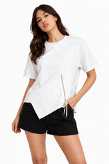 Women’s Oversized Crop Top with Down Shoulders - ASTRON
