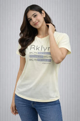 Women’s Light Yellow “BKLYN” Graphic T-Shirt