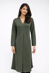 Women’s Olive Green Solid Long Kurta