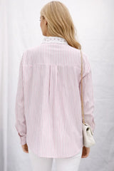 Women's Striped Embellished Shirt for Trendsetting Fashionistas - ASTRON