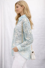 Women's Sheer Embroidered Shirt for Elegant Style - ASTRON