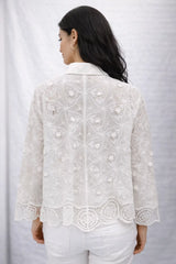 Women’s Lace Shirt with Embroidered Lace Detail - ASTRON