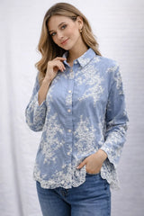 Women's Embroidered Shirt for Chic Elegance and Effortless Style - ASTRON
