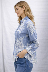 Women's Embroidered Shirt for Chic Elegance and Effortless Style - ASTRON