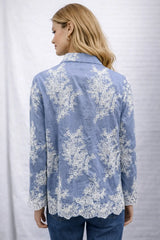 Women's Embroidered Shirt for Chic Elegance and Effortless Style - ASTRON