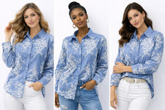 Women's Embroidered Shirt for Chic Elegance and Effortless Style - ASTRON