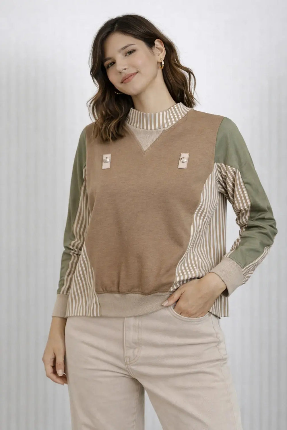 Women’s Color-Block Panel Sweatshirt - ASTRON