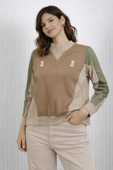 Women’s Color-Block Panel Sweatshirt - ASTRON