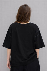 Women’s Oversized Casual Tee with Stitch Detail - ASTRON