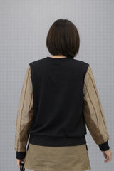 Women’s Contrast Sleeve Graphic Oversized Top - ASTRON