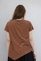 Women's Asymmetric Zip Detail Top - ASTRON