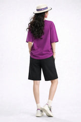 Women’s Oversized Embroidered Down-Shoulder T-Shirt - ASTRON
