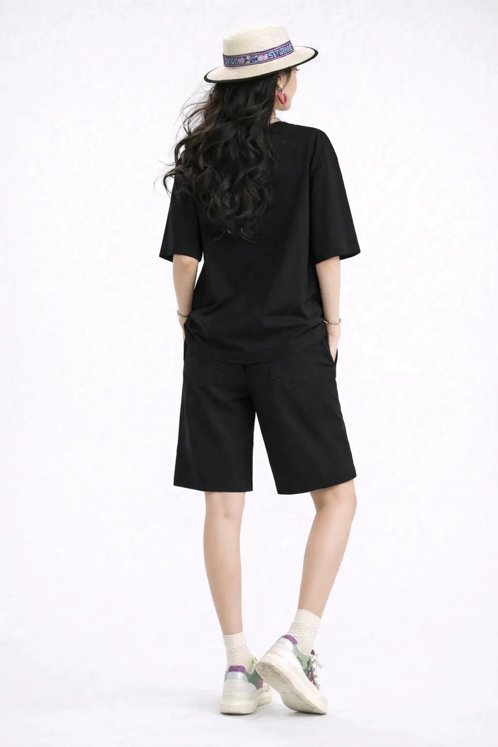 Women’s Oversized Embroidered Down-Shoulder T-Shirt - ASTRON