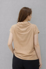 Women’s Draped Cowl Neck Casual Top - ASTRON