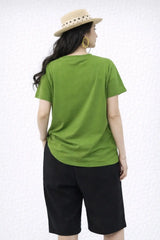 Women’s Oversized Graphic T-Shirt with Patch Work - ASTRON
